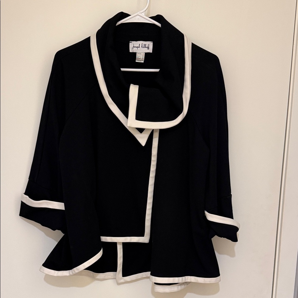 Joseph Ribkoff Black Jacket with White Trim
